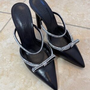 SCHUTZ Black Heels with Silver Embellishments